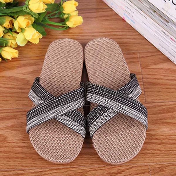 men's fashion crossing slides home striped linen slippers wholesale breathable eva flip flops couples flax sandals jxgz, Black
men's fashion crossing slides home striped linen slippers wholesale breathable eva flip flops couples flax sandals jxgz, Black