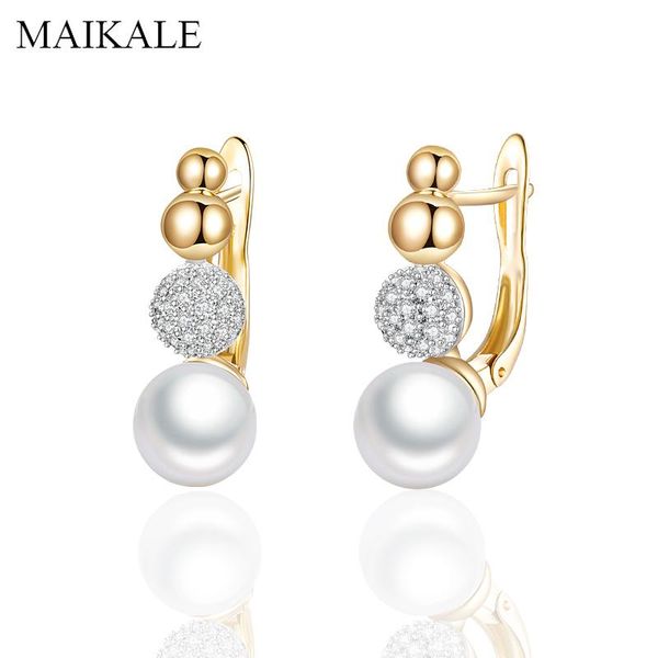 stud maikale fashion gold three ball pearl earrings round cubic zirconia for women jewelry delicate gifts brincos, Golden;silver
stud maikale fashion gold three ball pearl earrings round cubic zirconia for women jewelry delicate gifts brincos, Golden;silver