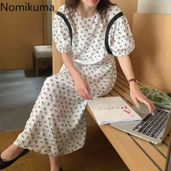 nomikuma contrast color floral printed dress women o neck short puff sleeve dresses korean style summer vestidos mujer 210514, Black;gray
nomikuma contrast color floral printed dress women o neck short puff sleeve dresses korean style summer vestidos mujer 210514, Black;gray