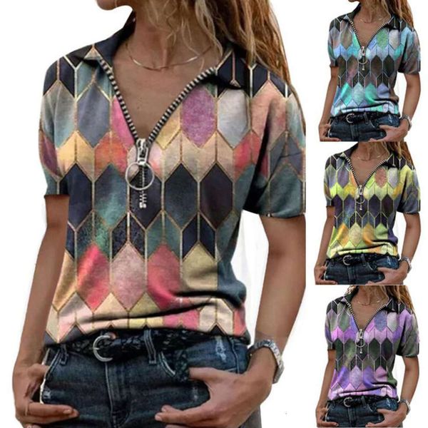 women's t-shirt 2021 large slim v-neck blouse printed zipper lapel short sleeve zhft, White
women's t-shirt 2021 large slim v-neck blouse printed zipper lapel short sleeve zhft, White