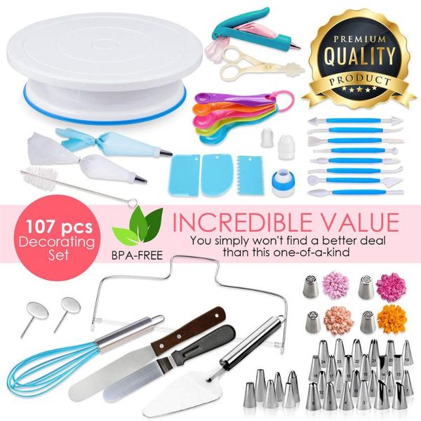 baking & pastry tools 107 pcs cake decorating turntable russian nozzle cream scraper spatula decoration gun confeitaria bico de confeitar
baking & pastry tools 107 pcs cake decorating turntable russian nozzle cream scraper spatula decoration gun confeitaria bico de confeitar