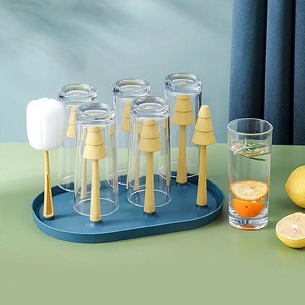 hooks & rails forest shape cup holder with brush detachable glass cups to dry 6 drain milk bottle
hooks & rails forest shape cup holder with brush detachable glass cups to dry 6 drain milk bottle