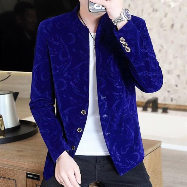 men's suits & blazers chinese style stand collar velvet mens blazer jacket 2021 spring wedding dress coat fashion casual suit business, White;black
men's suits & blazers chinese style stand collar velvet mens blazer jacket 2021 spring wedding dress coat fashion casual suit business, White;black