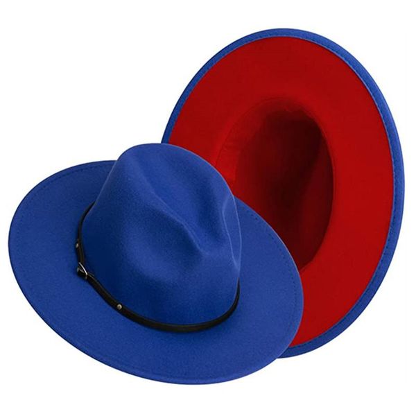 wide brim hats men women winter patchwork felt fedora hat british style retro leisure jazz elegant trilby cap wholesale, Blue;gray
wide brim hats men women winter patchwork felt fedora hat british style retro leisure jazz elegant trilby cap wholesale, Blue;gray