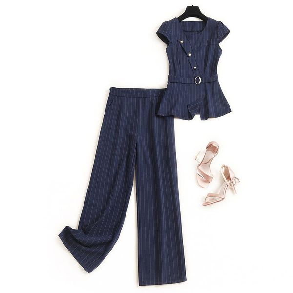 women's tracksuits boutique 2021 summer fashion striped 2 piece set women button decorative round neck t-shirt straight pants two, Gray
women's tracksuits boutique 2021 summer fashion striped 2 piece set women button decorative round neck t-shirt straight pants two, Gray