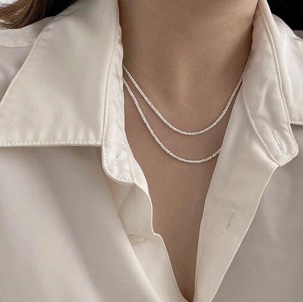 chains design light luxury necklace trendsetter sparkling clavicle chain, Silver
chains design light luxury necklace trendsetter sparkling clavicle chain, Silver