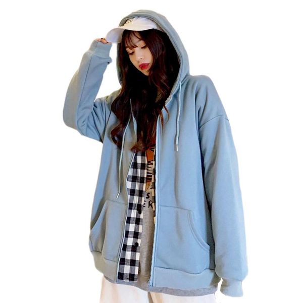 women's hoodies & sweatshirts autumn winter women fashion zipper long sleeve warm female thicken drawstring oversize hoodie jacket, Black
women's hoodies & sweatshirts autumn winter women fashion zipper long sleeve warm female thicken drawstring oversize hoodie jacket, Black