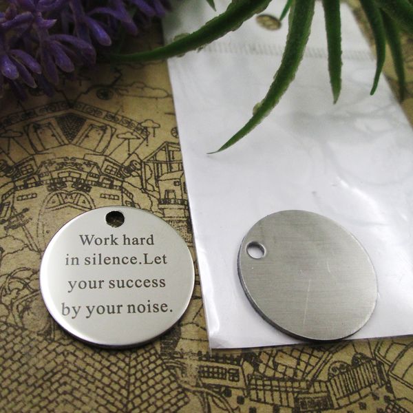 40pcs--stainless steel charms"work hard in silence.let your success by your noise" more style choosing diy pendants fo necklace, Bronze;silver
40pcs--stainless steel charms"work hard in silence.let your success by your noise" more style choosing diy pendants fo necklace, Bronze;silver