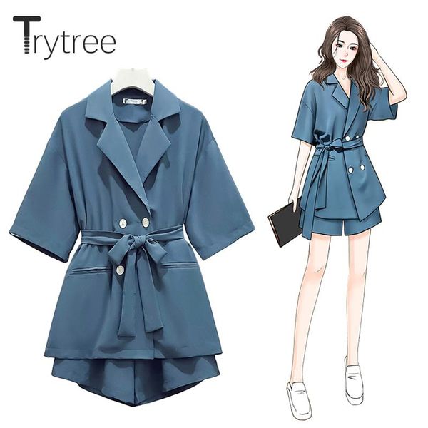 women's tracksuits trytree 2021 summer women two piece set office lady belt suit shirt + shorts female casual 2 plus size solid sets, Gray
women's tracksuits trytree 2021 summer women two piece set office lady belt suit shirt + shorts female casual 2 plus size solid sets, Gray