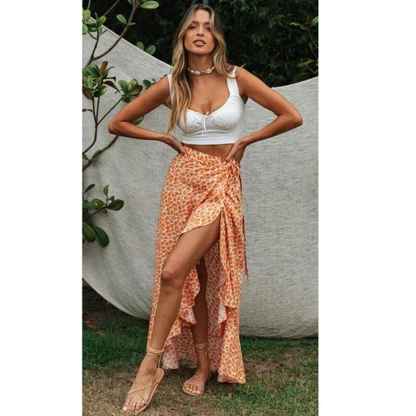 skirts bohemian small floral skirt ladies fashion high waist split classic wild for beach holiday very soft and smooth robe, Black
skirts bohemian small floral skirt ladies fashion high waist split classic wild for beach holiday very soft and smooth robe, Black