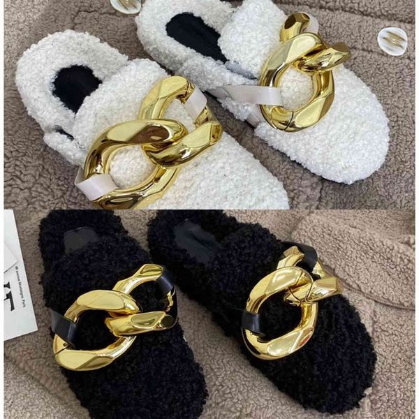 brand suojialun design women slipper fashion gold chain slip on mules shoes winter warm lambswool slides casual flat flip flop c0330, Black
brand suojialun design women slipper fashion gold chain slip on mules shoes winter warm lambswool slides casual flat flip flop c0330, Black