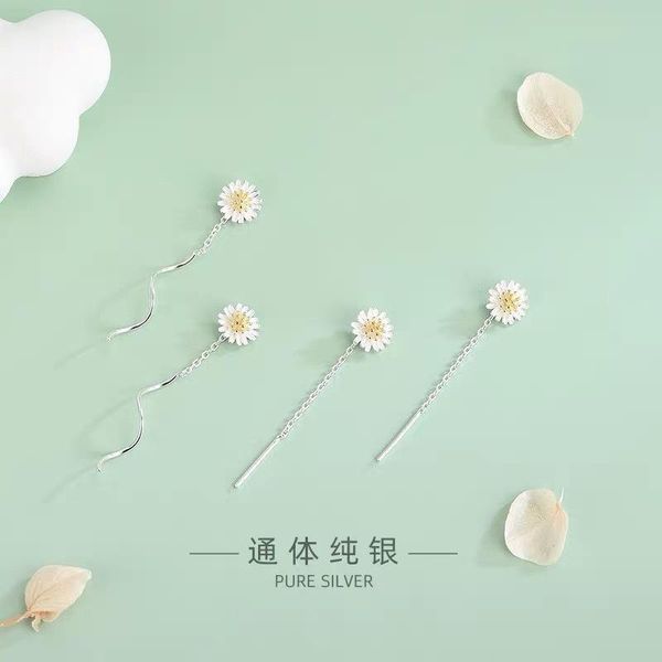 sterling silver daisy threader earrings cute flower pull through long drop for women fine jewelry dangle & chandelier
sterling silver daisy threader earrings cute flower pull through long drop for women fine jewelry dangle & chandelier