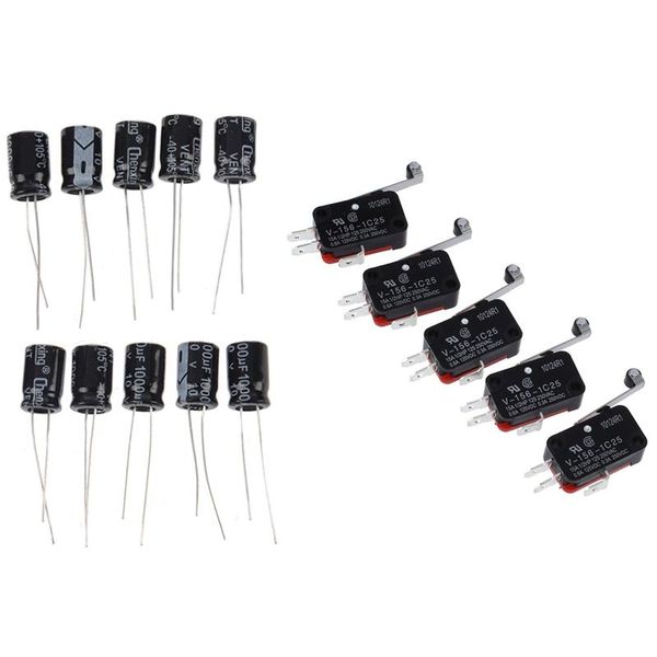 smart home control 10pcs 1000uf 10v 105c radial electrolytic capacitor with 5pcs 16a/250vac 4a/250vac 3 terminals miniature micro-switch
smart home control 10pcs 1000uf 10v 105c radial electrolytic capacitor with 5pcs 16a/250vac 4a/250vac 3 terminals miniature micro-switch