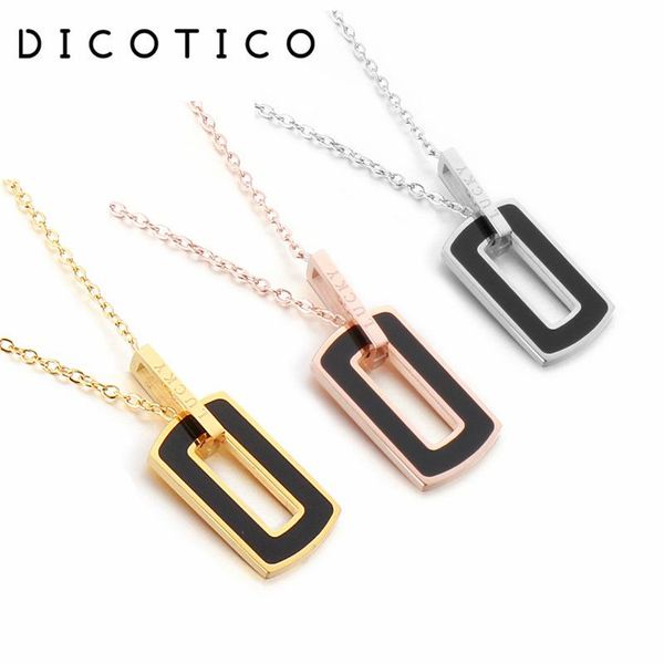pendant necklaces simple square link chain lucky necklace for women stainless steel collar choker femme wedding jewelry, Silver
pendant necklaces simple square link chain lucky necklace for women stainless steel collar choker femme wedding jewelry, Silver