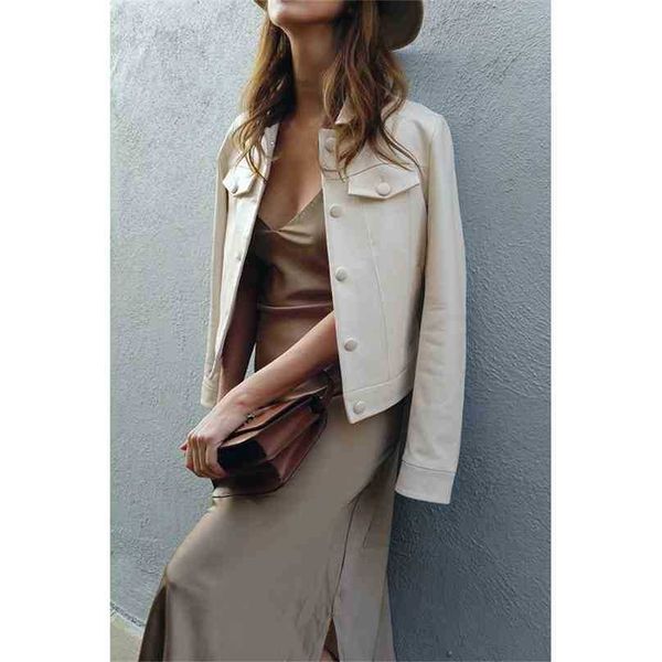 women streetwear faux leather jacket spring autumn casual single breasted coat ladies soft biker moto coats 210525, Black
women streetwear faux leather jacket spring autumn casual single breasted coat ladies soft biker moto coats 210525, Black