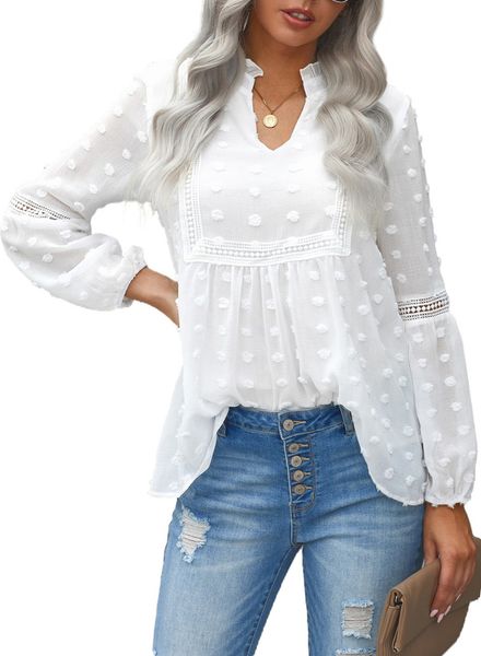 autumn pure color wool ball decoration v-neck pullover women's lace shirt t-shirt kg-8, White;black
autumn pure color wool ball decoration v-neck pullover women's lace shirt t-shirt kg-8, White;black