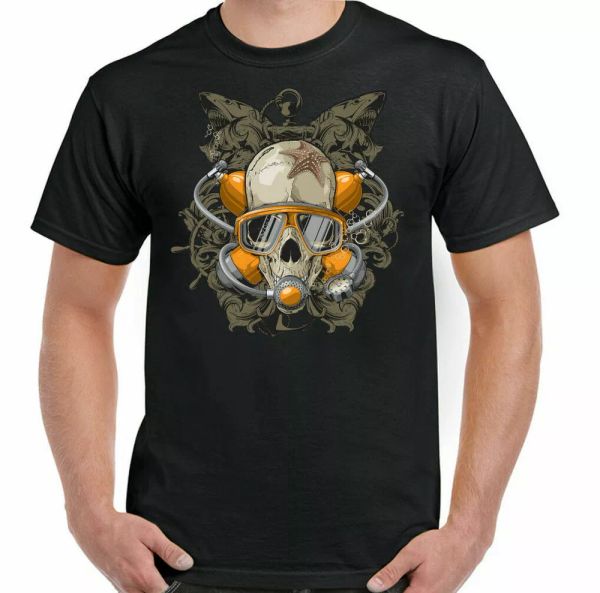 scuba tauchen t-shirt totenkopf herren lustige dive maske deep sea equipment, White;black
scuba tauchen t-shirt totenkopf herren lustige dive maske deep sea equipment, White;black