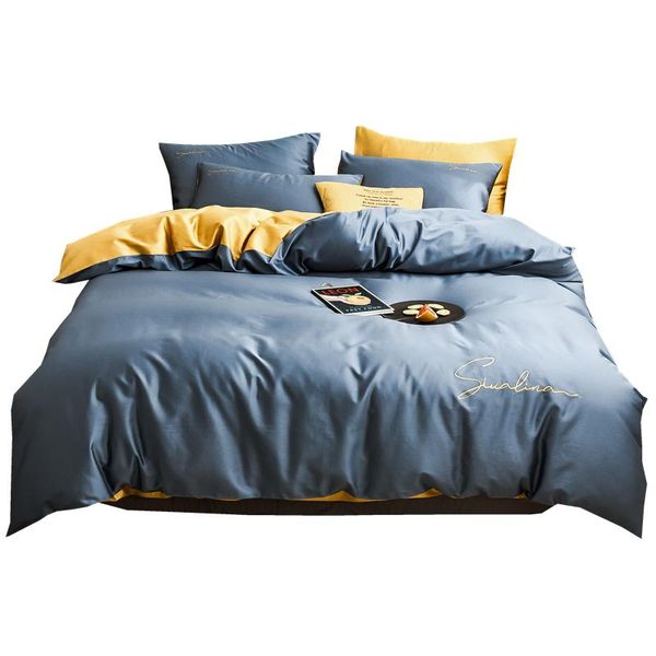bedding sets 2021 four-piece simple cotton double household bed sheet quilt cover embroidered piping comfortable blue-yellow
bedding sets 2021 four-piece simple cotton double household bed sheet quilt cover embroidered piping comfortable blue-yellow
