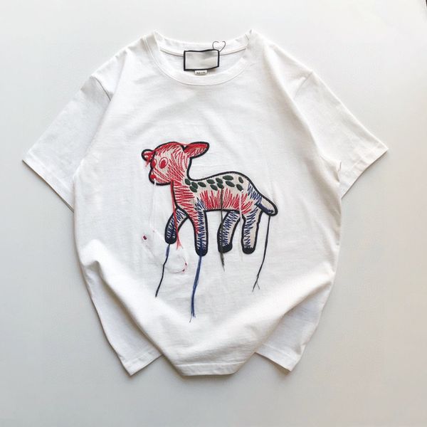 gu jiachao summer new loose casual round neck t-shirt men's and women's cartoon embroidery tassel short sleeves, White
gu jiachao summer new loose casual round neck t-shirt men's and women's cartoon embroidery tassel short sleeves, White