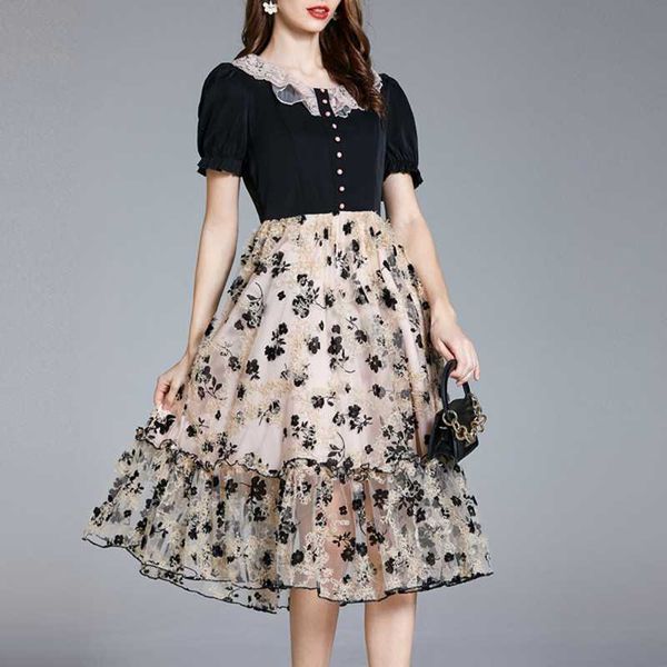 summer sweet flower embroidery princess dress vintage lady lace patchwork o-neck short sleeve slim waist casual party dresses 210526, Black;gray
summer sweet flower embroidery princess dress vintage lady lace patchwork o-neck short sleeve slim waist casual party dresses 210526, Black;gray