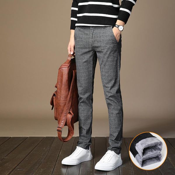 brand men's winter fleece fluff thicken warm casual pants men business straight elastic thick plaid cotton gray trousers male 38, Black
brand men's winter fleece fluff thicken warm casual pants men business straight elastic thick plaid cotton gray trousers male 38, Black