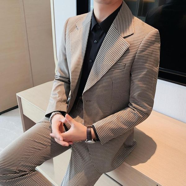 men's suits & blazers houndstooth wedding 2021 business formal casual 2 pieces blazer trousers office work party prom costume homme, White;black
men's suits & blazers houndstooth wedding 2021 business formal casual 2 pieces blazer trousers office work party prom costume homme, White;black