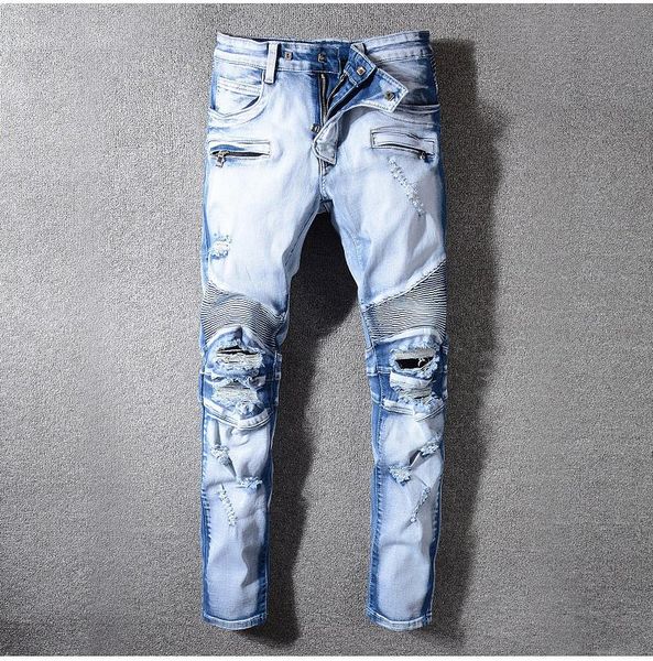 men's jeans male light blue holes ripped biker for motorcycle plus size slim fit distressed stretch denim pants trousers
men's jeans male light blue holes ripped biker for motorcycle plus size slim fit distressed stretch denim pants trousers