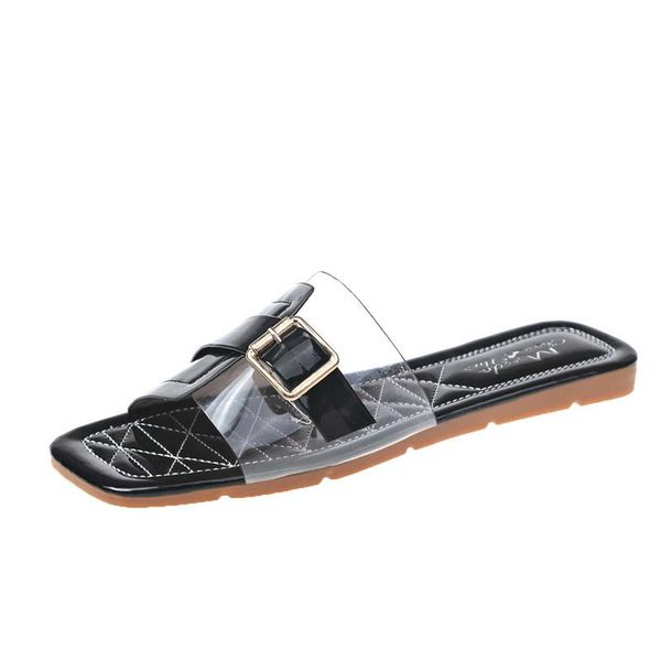 slippers summer woman flat candy color leather transparent slides female open toe flip flops women's beach shoes loafers, Black
slippers summer woman flat candy color leather transparent slides female open toe flip flops women's beach shoes loafers, Black