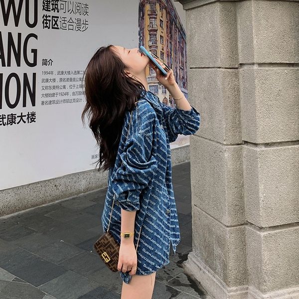 women's jackets blue wff denim women's jacket spring autumn letter casual design shirt loose lapel sleeve shirts long coat 6yek, Black;brown
women's jackets blue wff denim women's jacket spring autumn letter casual design shirt loose lapel sleeve shirts long coat 6yek, Black;brown