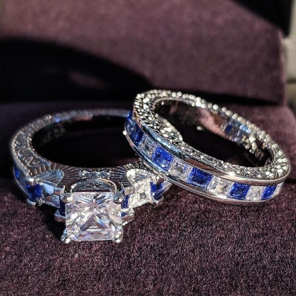 cluster rings square blue cz zircon wedding engagement ring sets for women bridal fashion finger wholesale jewelry r4884, Golden;silver
cluster rings square blue cz zircon wedding engagement ring sets for women bridal fashion finger wholesale jewelry r4884, Golden;silver