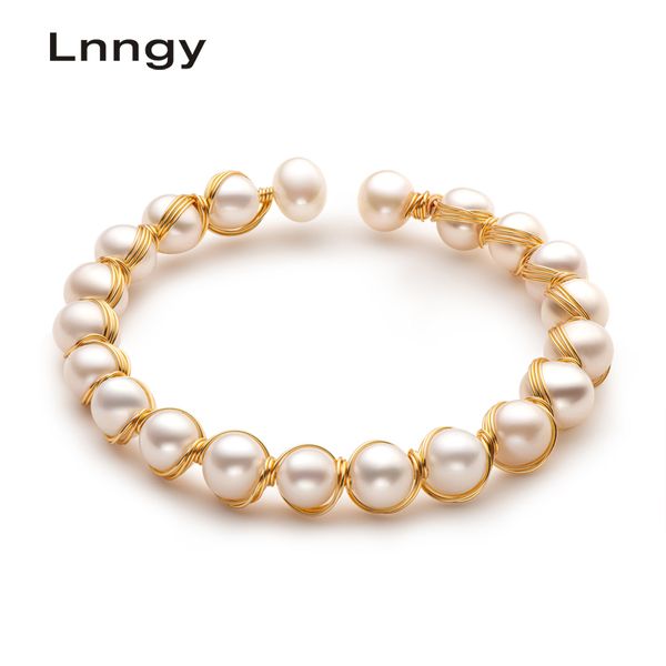 lnngy 14k gold filled bracelet 6.5-8.5mm natural cultured freshwater pearl fashion twisted bracelet bangle women jewelry gifts, Golden;silver
lnngy 14k gold filled bracelet 6.5-8.5mm natural cultured freshwater pearl fashion twisted bracelet bangle women jewelry gifts, Golden;silver