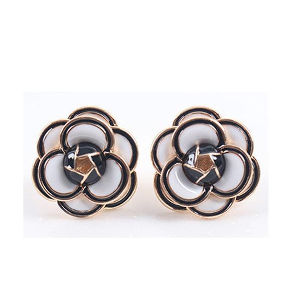 famous design camellia earring black white rose flower earrings for women trendy jewelry stud, Golden;silver
famous design camellia earring black white rose flower earrings for women trendy jewelry stud, Golden;silver