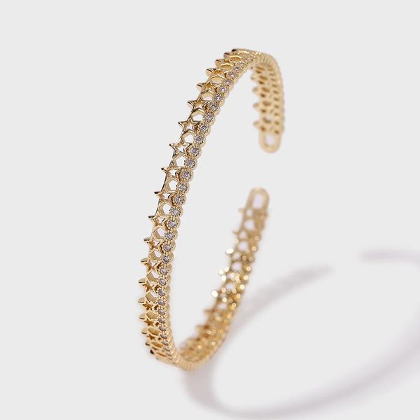 bangle fashion hollow star bangles for women ol style gold color copper metal cubic zirconia cz zircon cuff bracelets gift, Black
bangle fashion hollow star bangles for women ol style gold color copper metal cubic zirconia cz zircon cuff bracelets gift, Black
