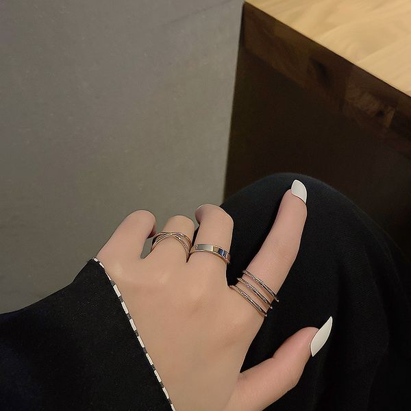 fashion niche design simple geometric ring set metal cold wind ring hip hop street pat index finger ring, Silver
fashion niche design simple geometric ring set metal cold wind ring hip hop street pat index finger ring, Silver