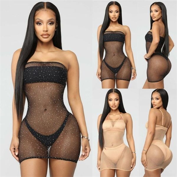women glitter sequins shiny mesh sheer see-through bikini cover up beach mini dress club, Black;gray
women glitter sequins shiny mesh sheer see-through bikini cover up beach mini dress club, Black;gray