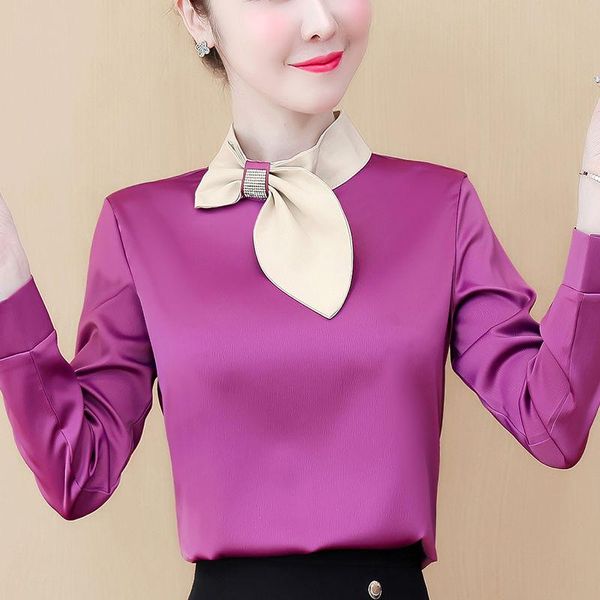 women's blouses & shirts 2021 autumn fashion long-sleeved female imitation silk blouse bow solid color for women office q650, White
women's blouses & shirts 2021 autumn fashion long-sleeved female imitation silk blouse bow solid color for women office q650, White