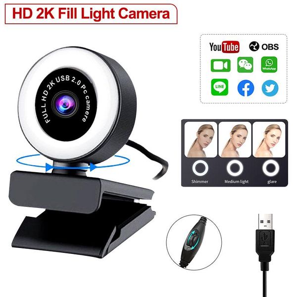 webcams 2k/1080p hd autofocus usb 2.0 webcam with microphone led ring light for desk360° rotatable mini cameras video live
webcams 2k/1080p hd autofocus usb 2.0 webcam with microphone led ring light for desk360° rotatable mini cameras video live