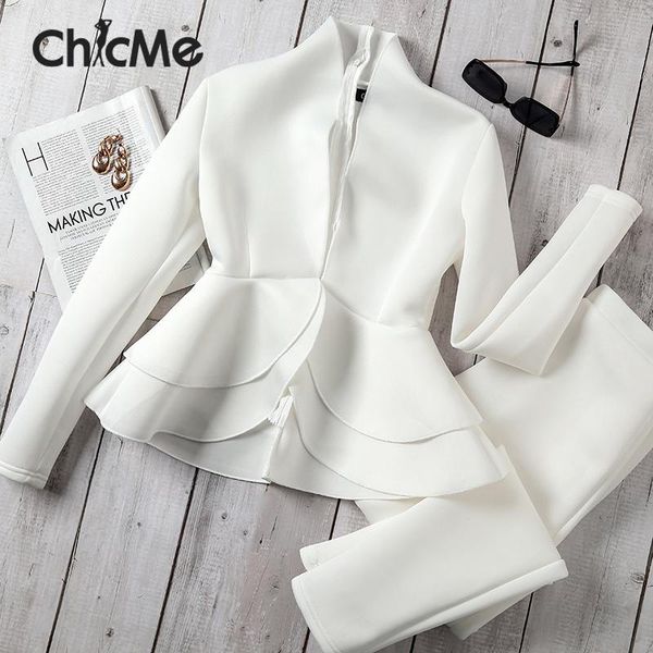 women's two piece pants chicme women solid ruffles design & skinny pencil pant sets deep v neck blazer suit casual pieces elegant w, White
women's two piece pants chicme women solid ruffles design & skinny pencil pant sets deep v neck blazer suit casual pieces elegant w, White