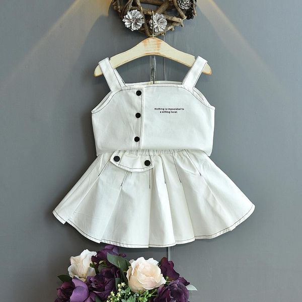 kids clothing summer little girls set letter printed camisole&pleated skirt korean cute children outfits clothes sets, White
kids clothing summer little girls set letter printed camisole&pleated skirt korean cute children outfits clothes sets, White