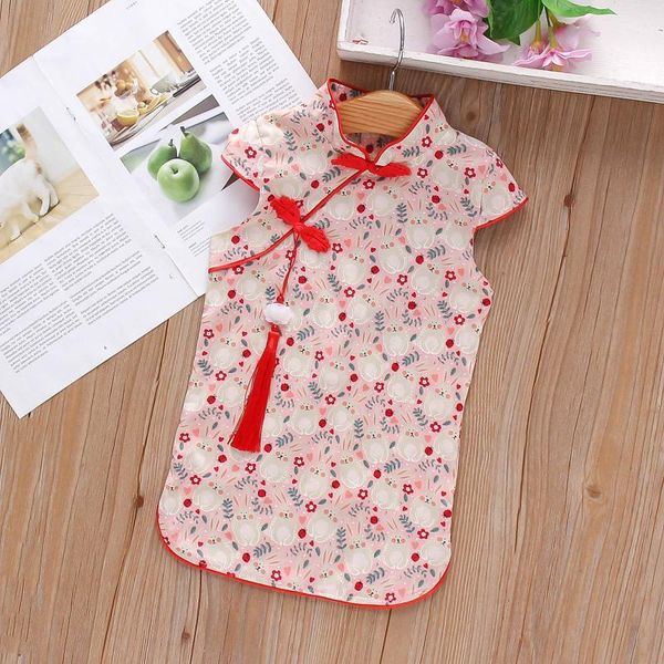 girl's dresses girls dress party 7 year old girl short sleeve floral printed cheongsam princess summer baby clothes, Red;yellow
girl's dresses girls dress party 7 year old girl short sleeve floral printed cheongsam princess summer baby clothes, Red;yellow
