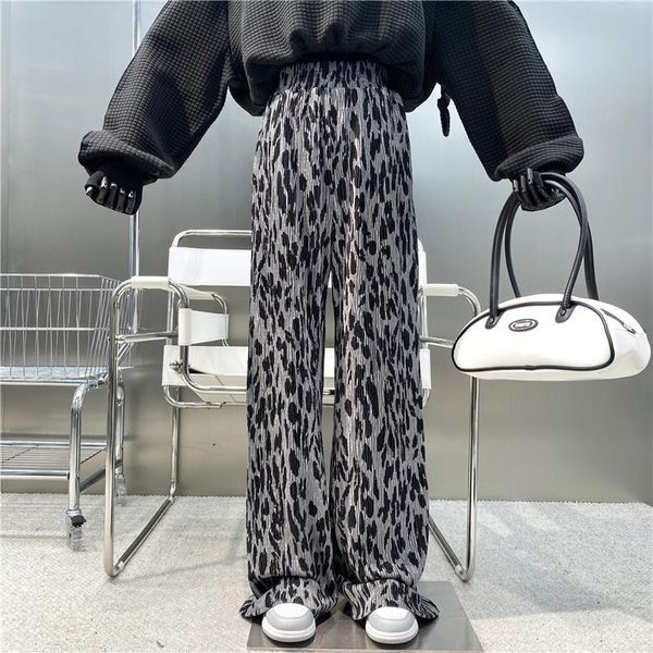 women's pants & capris brand niche design vintage leopard casual 2021 elastic waist drape pleated loose wide leg trousers, Black;white
women's pants & capris brand niche design vintage leopard casual 2021 elastic waist drape pleated loose wide leg trousers, Black;white