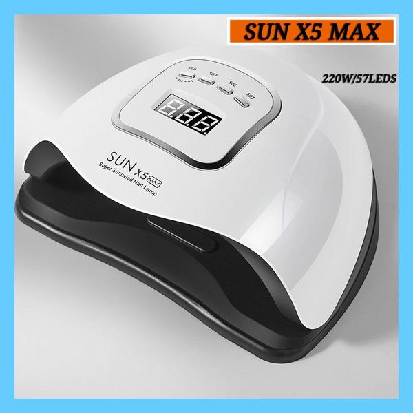 nail dryers 220w sun x5 max led manicure lamp dryer, used for curing uv gel varnish tool, with sensor lcd display screen
nail dryers 220w sun x5 max led manicure lamp dryer, used for curing uv gel varnish tool, with sensor lcd display screen