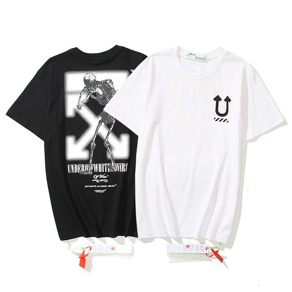 t shirt 2021 spring and summer hip hop off skull arrow print short sleeve t-shirt, White;black
t shirt 2021 spring and summer hip hop off skull arrow print short sleeve t-shirt, White;black