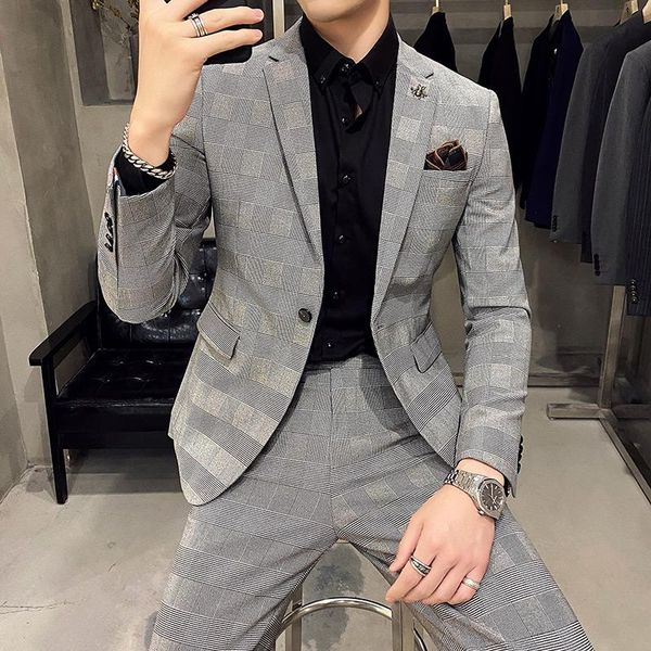 spring plaid two piece suit men wedding groom tuxedos suits male set blazer pants slim fit casual business dress costume homme men's &, White;black
spring plaid two piece suit men wedding groom tuxedos suits male set blazer pants slim fit casual business dress costume homme men's &, White;black
