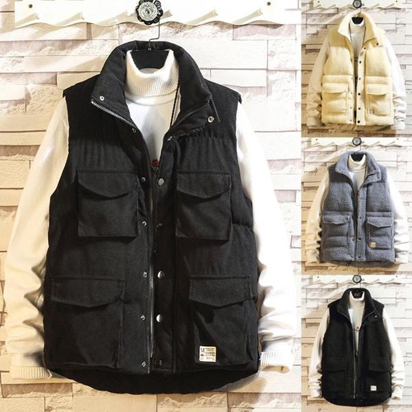 men's vests 2021 selling products men casual solid color zipper corduroy pocket sleeveless vest coat outwear fashion autumn winter, Black;white
men's vests 2021 selling products men casual solid color zipper corduroy pocket sleeveless vest coat outwear fashion autumn winter, Black;white