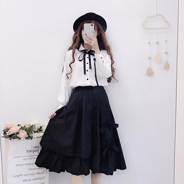 skirts mori girl gothic black bow tiered skirt women 2021 preppy style japanese harajuku kawaii cute y2k lolita tutu
skirts mori girl gothic black bow tiered skirt women 2021 preppy style japanese harajuku kawaii cute y2k lolita tutu