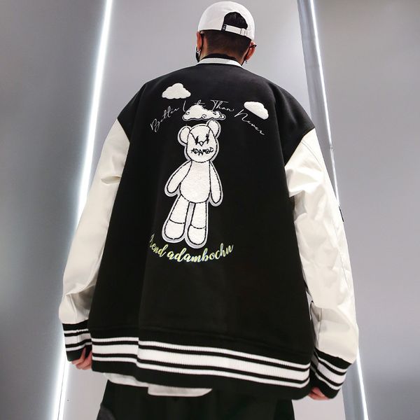 men's jackets bomber jacket, vintage-style baseball jacket with embroidery, casual uniform. bpeq, Black;brown
men's jackets bomber jacket, vintage-style baseball jacket with embroidery, casual uniform. bpeq, Black;brown