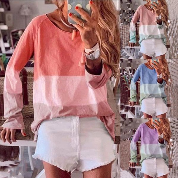 women's t-shirt 2021 autumn printed long-sleeved, White