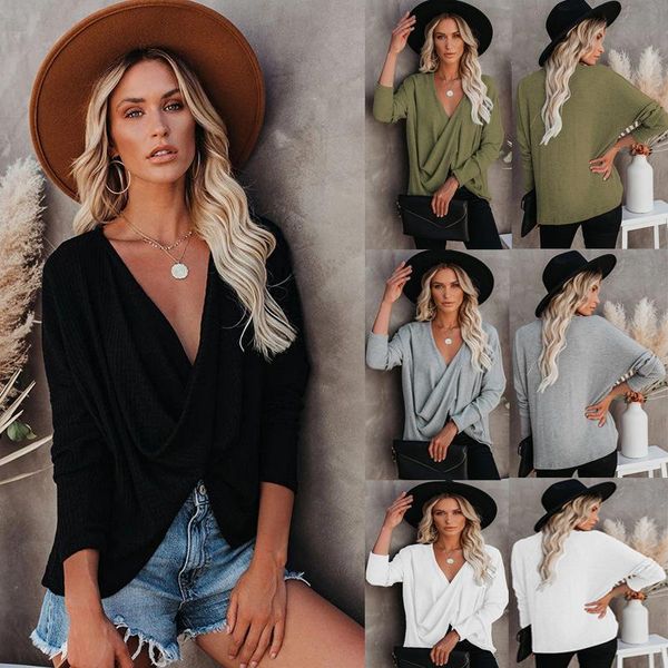women's t-shirt casual solid color long-sleeved v-neck women fashion clothing all neon store clothes long sleeve 2021, White
women's t-shirt casual solid color long-sleeved v-neck women fashion clothing all neon store clothes long sleeve 2021, White