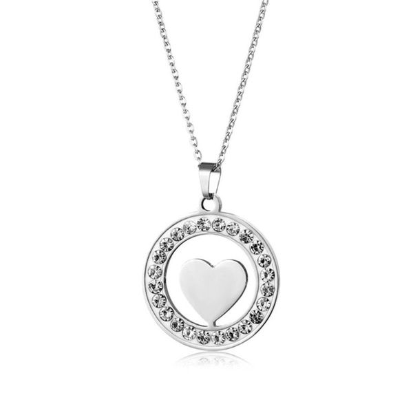 pendant necklaces stainless steel necklace crystal rhinestone simple heart for women wedding valentine's day, Silver
pendant necklaces stainless steel necklace crystal rhinestone simple heart for women wedding valentine's day, Silver